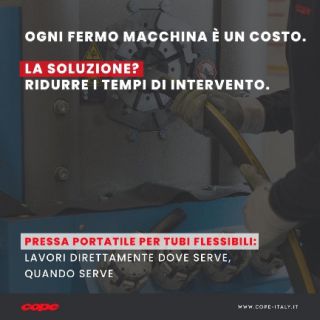 Pressa portatile per tubi flessibili. Meno attese, più operatività